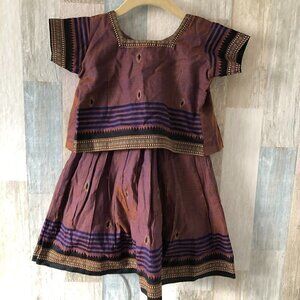 SUNDARI SILKS Saree Embroidered 100% Silk Dress & Cover Top